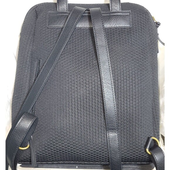The Sak Black Textured Backpack Gold Logo Lightweight Travel Bag - Picture 2 of 4